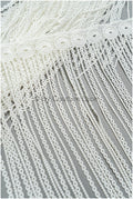 Fringed lace trim off-white/ Boho lace trim/ Crocheted lace trim/ Guipure lace// T21-140