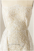 Ornate bridal lace, Guipure look wedding dress lace fabric, Berta Bridal inspired lace, veil lace, Alencon lace fabric// L17-095