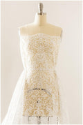 Ornate bridal lace, Guipure look wedding dress lace fabric, Berta Bridal inspired lace, veil lace, Alencon lace fabric// L17-095