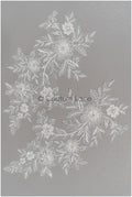 Handgestickte Florale Spitzenapplikation für Brautkleid, Blumenspitze Aufnäher, bestickte Spitzenapplikationen, kordelierte Spitzenapplikationen off-white// A21-199